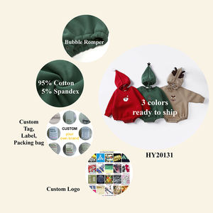 Ropa de Navidad para Bebé Recién Nacido Niño y Niña Pelele Abombado de Felpa y Algodón Ropa de Invierno para Bebé Mamelucos para Recién Nacido - Product Image 2