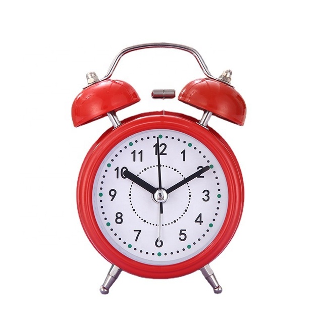 Personalised Modern Desk Alarm Clock with Battery Operated Needle Display Snooze Function Round Metal Design-Best Price