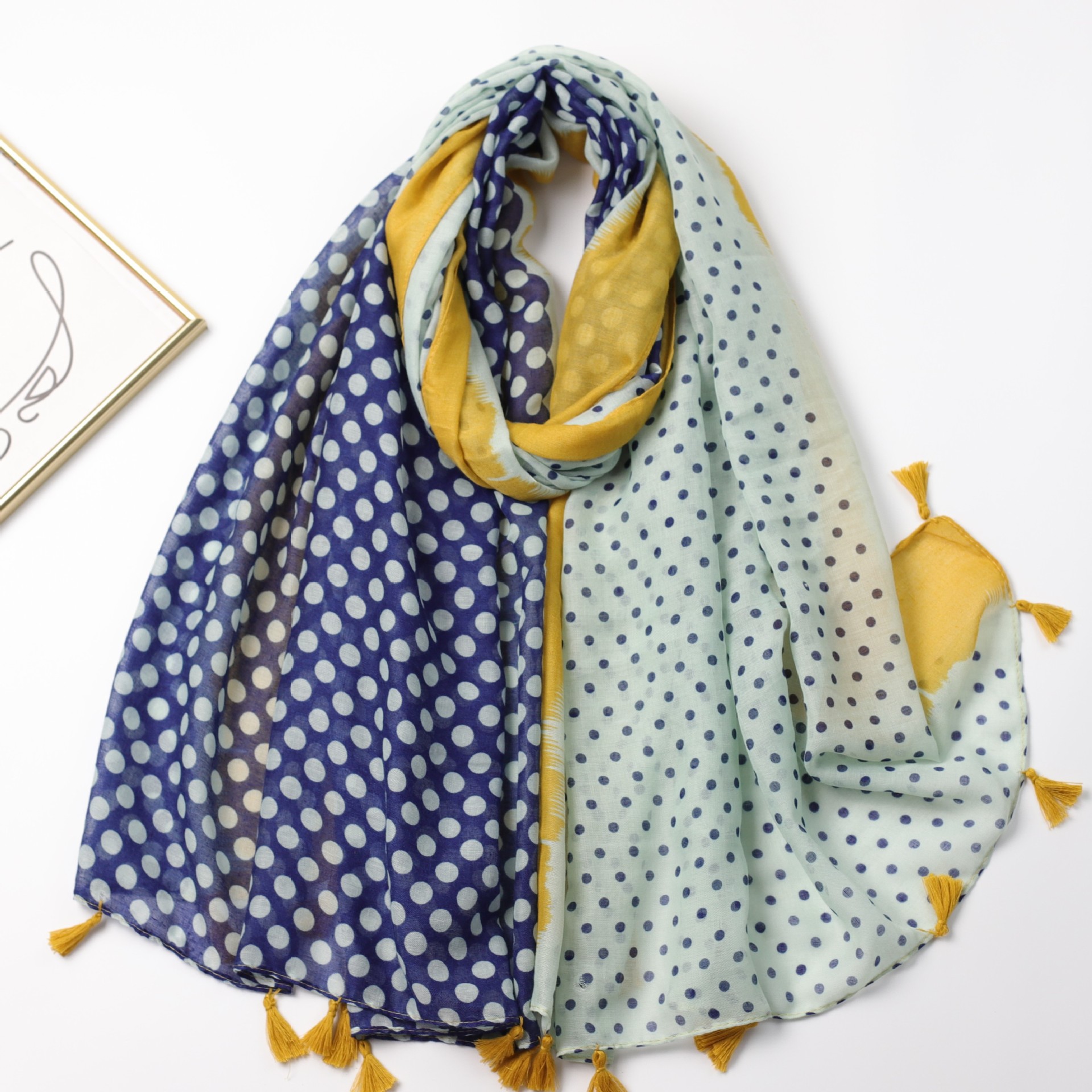 004 bleu à pois-175cm et plus