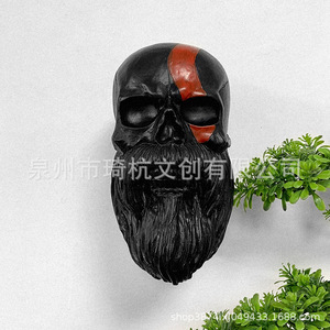 จี้หัวกะโหลกเทพเจ้าแห่งสงคราม ของตกแต่งผนัง เรซินสังเคราะห์ สไตล์มินิมอล ของตกแต่งบ้าน ของขวัญ - Product Image 5