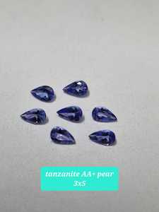 Tanzanite naturelle taille poire 3x5 mm Pierre précieuse en vrac |   Pierre de Tanzanite bleue pour la fabrication de bijoux |   Pierres précieuses en gros - Product Image 4