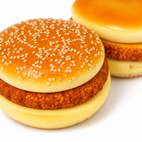 Jouet Squishy Burger au Sésame à Remontée Lente, Motif Pain Doré Superposé, Mignon, Anti-Stress, Décoration de Bureau, Cadeau