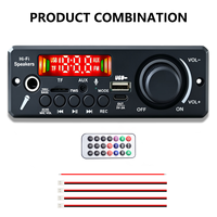 Module audio de voiture 200W 2.1 canaux pour carte amplificateur 50W+50W+100W 8-24V avec TWS, basses/aigus, micro, écho et sortie 5V-2A, télécommande
