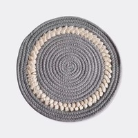 Sets de table ronds tressés en corde de coton et en feuilles de maïs, résistants à la chaleur et antidérapants, pour la décoration de la salle à manger et de la cuisine