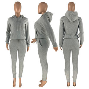 <span class=keywords><strong>Ropa</strong></span> de mujer caliente Sudadera con capucha de manga larga con Jogger Mujer Fleece Grueso Algodón Sudadera con capucha Conjunto - Product Image 6
