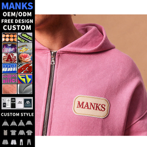 Sweat-shirts à capuche pour hommes de haute qualité, style streetwear, coupe ample, double fermeture éclair, design personnalisé, sweat-shirt épais pour hommes - Product Image 2