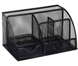 Mesh Desk Organizer Office Desktop Organizer with Drawer Metal Stationary Organizer Desk Caddy - Product Image 4