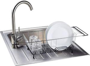 Cuisine de ménage En Acier Inoxydable En Métal Stockage Rack Drainant <span class=keywords><strong>Sur</strong></span> L'évacuation Du Lavabo Cuisine Plat Séchage Grille - Product Image 2