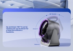 Quạt để bàn di động nhỏ gọn, 5 tốc độ, hẹn giờ, sạc lại được, tiếng ồn thấp, 1800mah, kiểu dáng Tubo, dùng cho văn phòng - Product Image 2