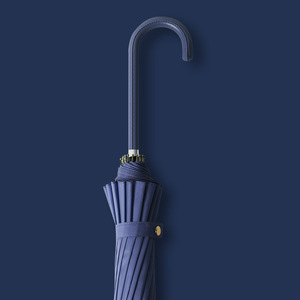 Ombrello dritto a 16 ossa con manico lungo automatico a doppio uso per pioggia e sole oversize in pelle curvata con manico in gomma nera parasole - Product Image 6