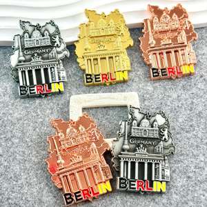 Imán de Refrigerador de Recuerdo de Alemania, Berlín, con Diseño de Logotipo 3D Personalizado, de Aleación de Zinc Metálico, en Colores Antiguos, Venta al Por Mayor de Fábrica - Product Image 1