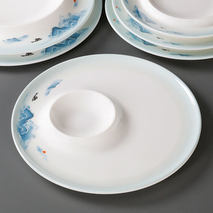 Assiette Ronde Créative Xiangyuan Meipanzi pour Hôtels et Restaurants – Plats Spécialités en Imitation Porcelaine Exquise - Product Image 3