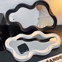 Miroir décoratif créatif pour filles, aspect élégant, nuages, art mural pour dortoir étudiant, style simple, matériau plastique