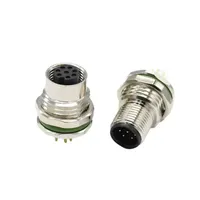 Conector M12 con Código A de 8 Pines, IP67, Macho, Montaje Frontal en Panel, Conectores de Cable M12