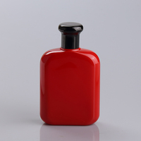 Botella de perfume vacía de cristal rojo con tapa de aluminio, 100ml