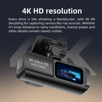 Caméra embarquée Coview 4K à double objectif IPS avec WDR, grand angle 135+110, contrôle par application ADAS, GPS/WiFi, garantie 1 an pour voiture/taxi