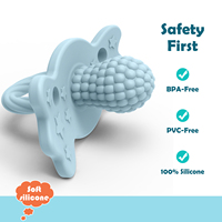 Juguete de goma de silicona de gel de frambuesa con diseño de estrellas, personalizable de fábrica, dispositivo de dentición y mordedor para bebés, para morder y jugar