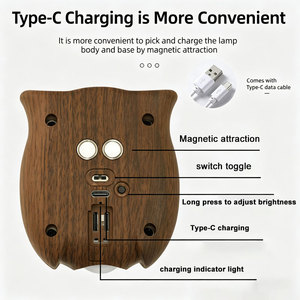 Intelligent Induction Owl Night <b>Light</b> No Wiring Magnetic Suction Rechargeable for Hallway - Product Image 6
