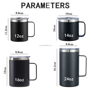High Quality Travel <b>Double</b> <b>Wall</b> Insulated 304 Stainless Steel Tumbler Mug Office 12oz/14oz Coffee Mugs with Handle and Lids - Product Image 4