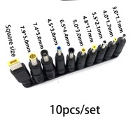 Prise universelle DC 5.5x2.1mm2.5mm, chargeur à tête DC, adaptateur d'alimentation pour ordinateur portable, taille carrée 7.4x5.0mm