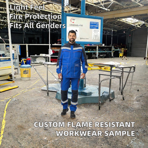 Ropa de Trabajo Personalizada de Algodón/Poliéster, Resistente al Viento y a las Llamas, Chaqueta de Soldadura Ligera, Overol de Trabajo Unisex - Product Image 2