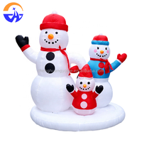 Ensemble familial de bonhommes de neige gonflables de Noël, bonhomme de neige géant gonflable pour la décoration extérieure de la cour, du jardin, de la villa, de la pelouse, pour les fêtes de fin d'année