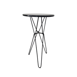 Mesa de Bar Redonda Blanca Moderna con Estructura Metálica Industrial Resistente para Cafeterías, Eventos y Locales de Hostelería - Product Image 4