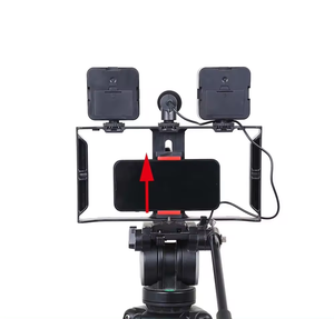 2025 Vlogging Lumières Anneau Avec Télécommande <span class=keywords><strong>Youtube</strong></span> Caméra Lumière Et Microphone Kit Vidéo Rig Mobile Téléphone Titulaire Main Grip Support - Product Image 2