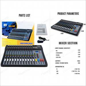 Demao CT12 – Nouvelle table de mixage audio numérique professionnelle 12 canaux avec 99 effets, 2 ports USB, alimentation fantôme +48V et suppression du bruit - Product Image 4