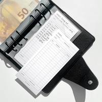 Enveloppes de trésorerie Organisateur d'argent à feuilles mobiles Couverture de planificateur en cuir Pu Classeur Budget A6 A7 avec logo