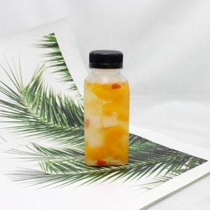 Custom Logo 12oz 16oz <b>Square</b> Empty <b>Plastic</b> Clear Juice Bottle PET <b>Square</b> Beverage Bottle for Tea Drink Juicer <b>Containers</b> - Product Image 4