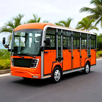 Bus touristique électrique haut de gamme 14 places, véhicule navette fermé, climatisation, vitesse 30 km/h, autonomie 70-90 km pour station balnéaire