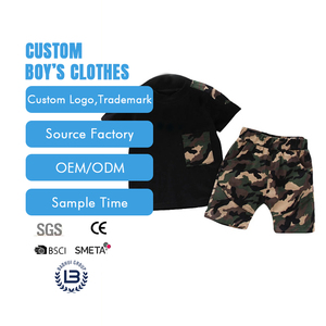 Set di <span class=keywords><strong>Abbigliamento</strong></span> Estivo in Cotone di Alta Qualità per Bambini 2025, Completo Casual con Cartoni Animati a Maniche Corte, 2 Pezzi, Vestiti per Bambini Maschi 3-8 Anni - Product Image 1