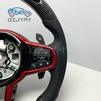 Volant en fibre de carbone LED pour BMW G20 G30 Série G, cuir perforé, surpiqûres rouges, garniture rouge, sport personnalisé