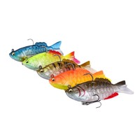 Leurre de pêche multi-sections The Brave Sports, modèle de poisson en PVC, appât souple artificiel avec poids en plomb, 5 couleurs, 95 mm, 20 g, pour la pêche en eau douce