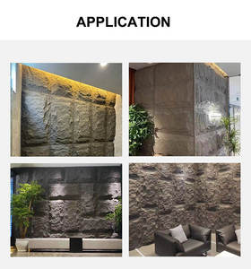Panel de chapa sin costuras con textura 3D moderna, azulejos de piedra PU de hongo <span class=keywords><strong>Vulcano</strong></span> falso para revestimiento de pared de unidad de TV - Product Image 4