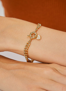 Trendy Ladies' Brass <b>Bracelet</b> with Zircon Heart Design Light Luxury <b>Copper</b> Alloy Charm <b>Bracelets</b> for Wedding Anniversary Gift - Product Image 4