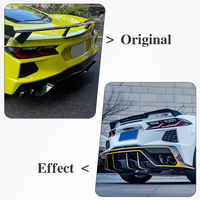 Pour Chevrolet Corvette C8 Stingray Cabriolet Coupé Z51 Z06 2020-2025 – Diffuseur de pare-chocs arrière, grille et spoiler en fibre de carbone