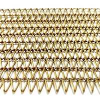 Vente directe usine – Rideau décoratif en maille de fil d'acier inoxydable à double crochet, anti-rouille, léger, couleur personnalisée, finition dorée