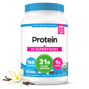 OEM organik vanilya fasulyesi bitki bazlı <span class=keywords><strong>Protein</strong></span> tozu yetişkinler için gdo olmayan prebiyotik elyaf Vegan Superfoods - Product Image 1