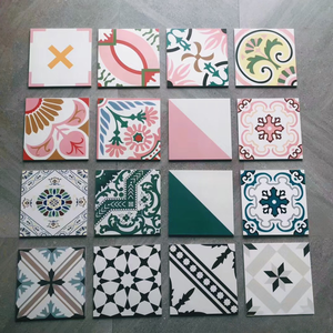 Azulejos de Cerámica Florales Nórdicos Rosas de 300x300 mm, Antideslizantes, Esmaltados, para Paredes y Pisos de Cocina, Baño, Balcón, Jardín de Infancia - Product Image 4