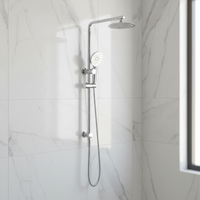 Système de douche mural haute pression Watermark pour salle de bain, colonne de douche chromée avec pommeau de douche effet pluie