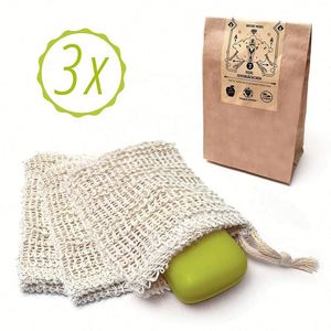 Sacs à savon en sisal naturel, pochette exfoliante en maille pour économiser le savon, 5,5 x 3,5 - Product Image 3