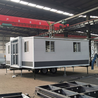 2023 bâtiment de vie de luxe mobile maisons extensibles conteneur préfabriqué maison en conteneur pliant avec remorque