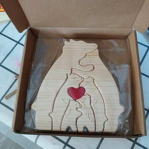 Set di Puzzle in Legno Personalizzato con Incisione, Famiglia di Orsi Madre e Figlio, Decorazione per la Casa, Regalo Fai-da-Te per la Festa della Mamma - Product Image 5