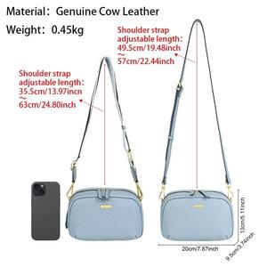 Sacs à bandoulière de luxe en cuir véritable AndoBag pour femmes et filles avec double sangle, sac à bandoulière, sac à main pour les trajets quotidiens 1670 - Product Image 2