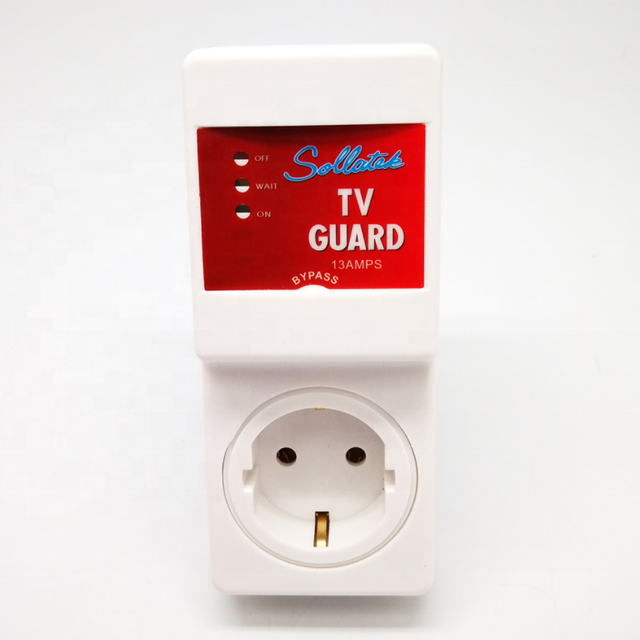 High Voltage Protector Automatic Voltage Regulator TV Guard 13A Single Phase 220V/230V LED Display PC Material with EU Plug