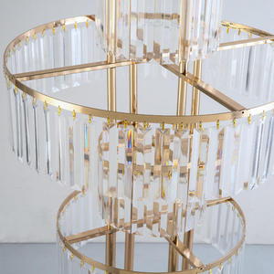 ชั้นวางดอกไม้เหล็กสีทองสำหรับตกแต่งงานปาร์ตี้ชั้นวางดอกไม้อะคริลิคสำหรับงานแต่งงานขนาด39นิ้ว - Product Image 4