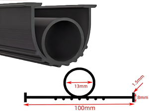Vorgebohrtes PVC-Schienen-Set für Garagentore Schwarze PVC-Gummi-Bodendichtungen UO-Dichtungsstreifen Tian'an <span class=keywords><strong>TA</strong></span>-ZST0-11 Staubdicht - Product Image 3