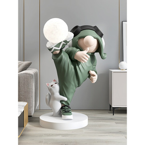 โคมไฟตั้งพื้นดีไซน์ร่วมสมัยระดับไฮเอนด์ ขนาดใหญ่ ขั้วหลอด E27 เหมาะสำหรับห้องนั่งเล่นเด็กผู้ชาย ตู้วางทีวี ของขวัญขึ้นบ้านใหม่ - Product Image 1